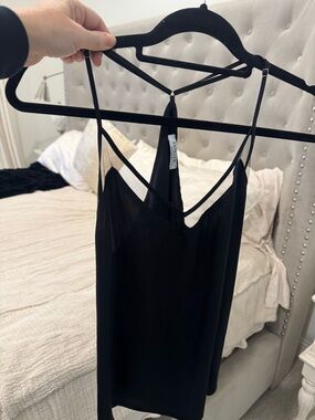 Black Strappy V-Neck Cami Tank